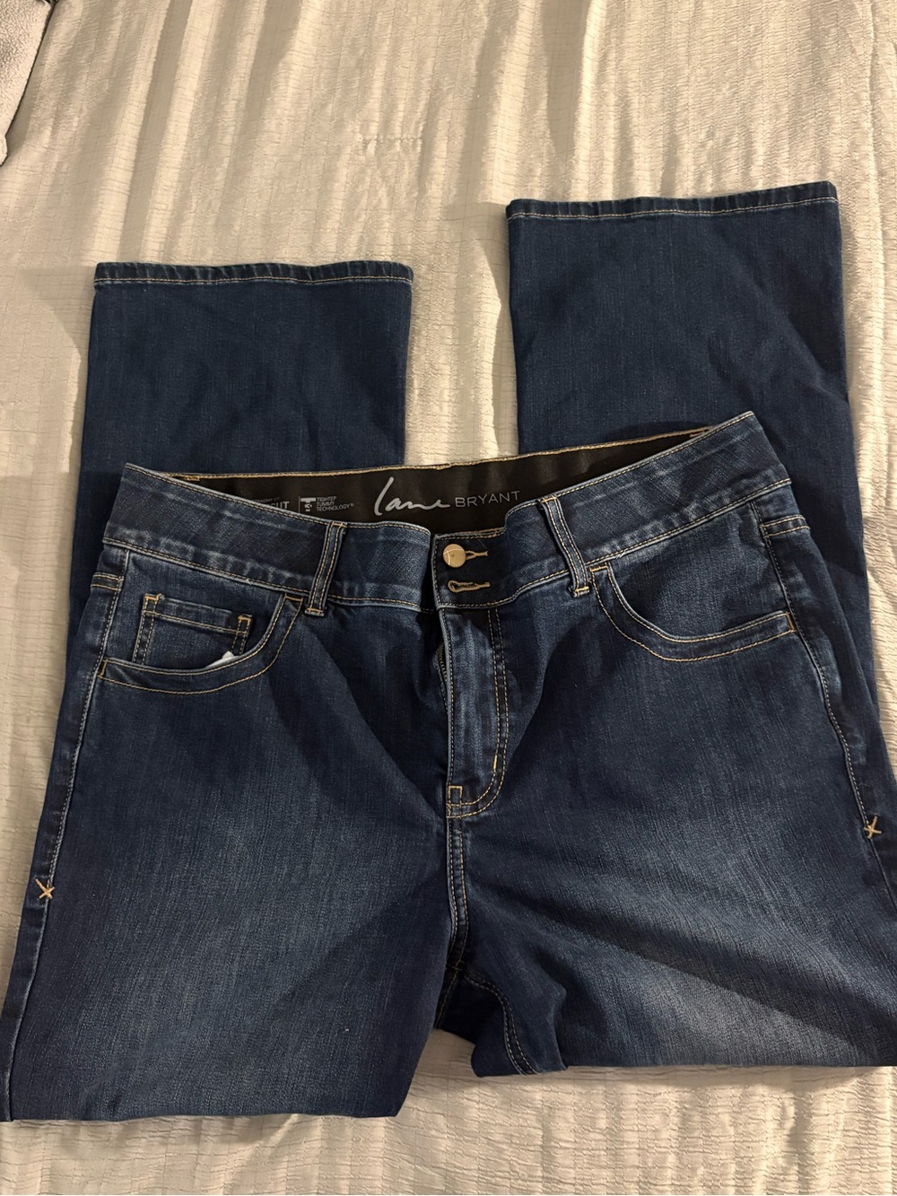 Lane Bryant Dark Blue Straight Fit Bootcut Jeans